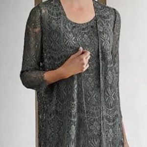 Grey 3 Piece Pant Set - Mother of the Bride (Plus Size)